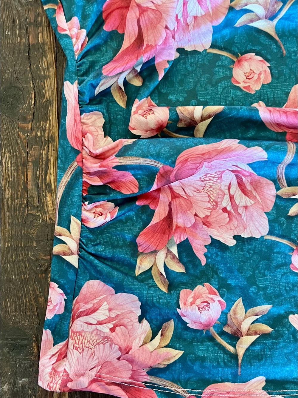 ☀️Beautiful 🌸HAPARI 🌸 Peony & Evergreen High-Neck Tankini Top Sz M Like New! - Picture 5 of 13